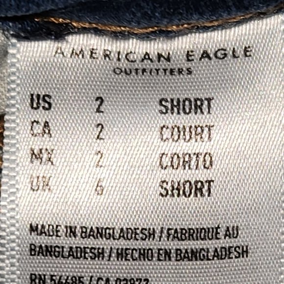 AMERICAN EAGLE Distressed Super Stretch High Rise Jeggings - Size 2 Short - Picture 7 of 7